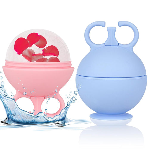 2 Pack Ice Roller for Face, Face Ice Roller for Women Face Neck Body and Eye, Ice Face Roller Tones Skin Eliminates Puffiness Ice for Face Ice Mold (Pink Blue)